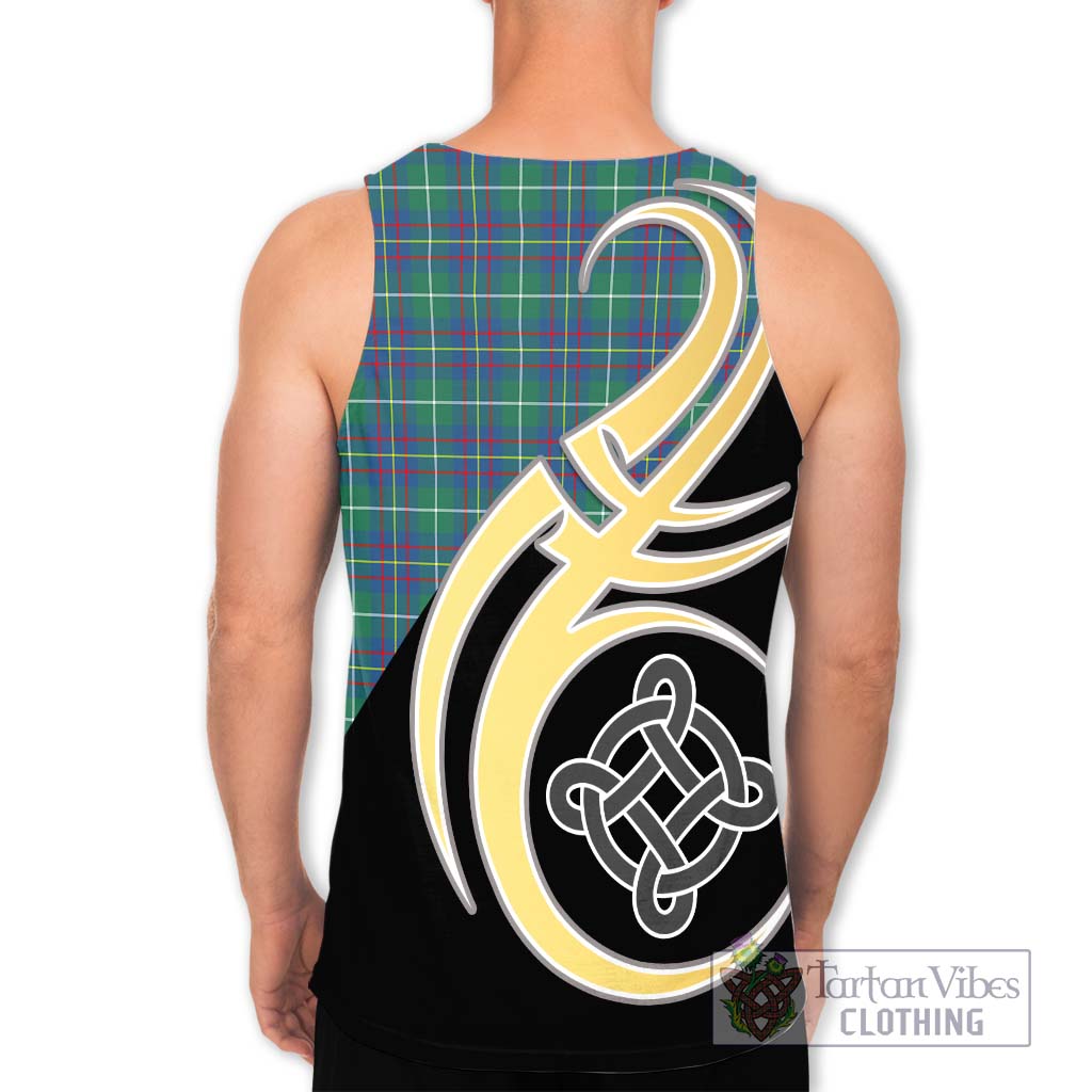 Inglis Ancient Tartan Men's Tank Top with Family Crest and Celtic Symbol Style - Tartan Vibes Clothing