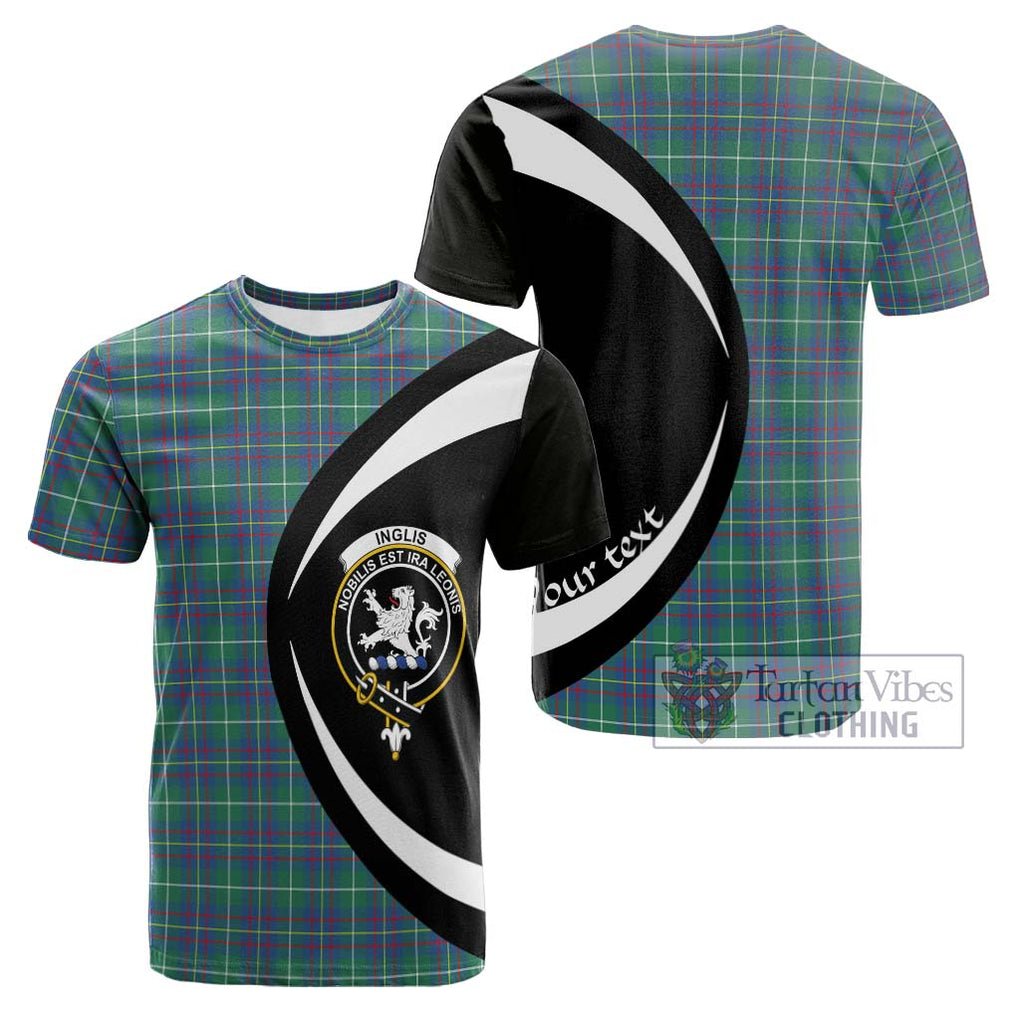 Tartan Vibes Clothing Inglis Ancient Tartan Cotton T-shirt with Family Crest Circle Style