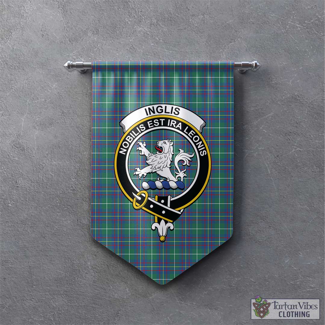 Tartan Vibes Clothing Inglis Ancient Tartan Gonfalon, Tartan Banner with Family Crest