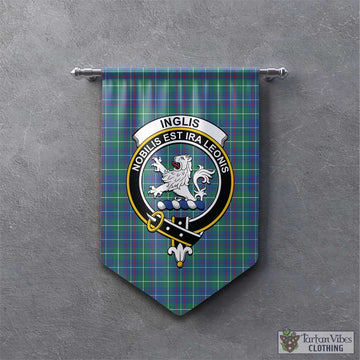 Inglis Ancient Tartan Gonfalon, Tartan Banner with Family Crest