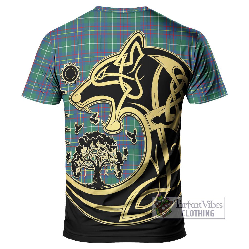 Inglis Ancient Tartan T-Shirt with Family Crest Celtic Wolf Style - Tartan Vibes Clothing