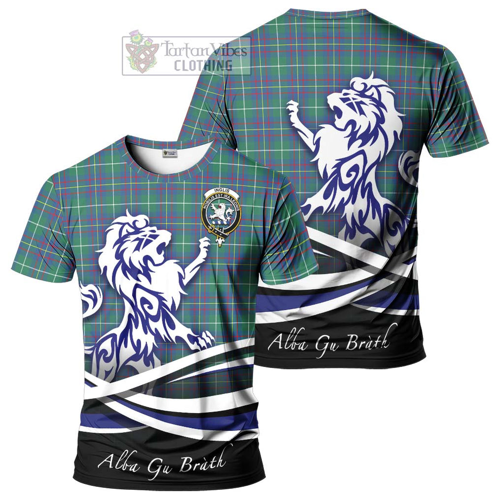 Tartan Vibes Clothing Inglis Ancient Tartan Cotton T-shirt with Alba Gu Brath Regal Lion Emblem