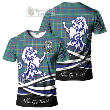 Inglis Ancient Tartan Cotton T-shirt with Alba Gu Brath Regal Lion Emblem