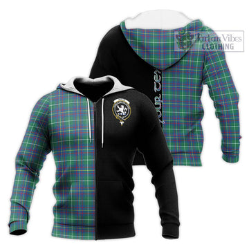 Inglis Ancient Tartan Knitted Hoodie with Family Crest and Half Of Me Style