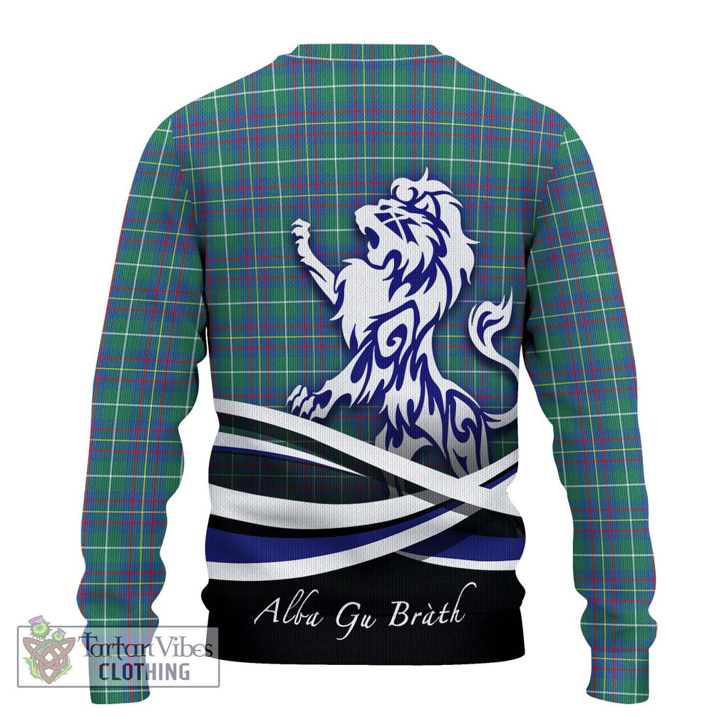 Inglis Ancient Tartan Knitted Sweater with Alba Gu Brath Regal Lion Emblem - Tartanvibesclothing Shop