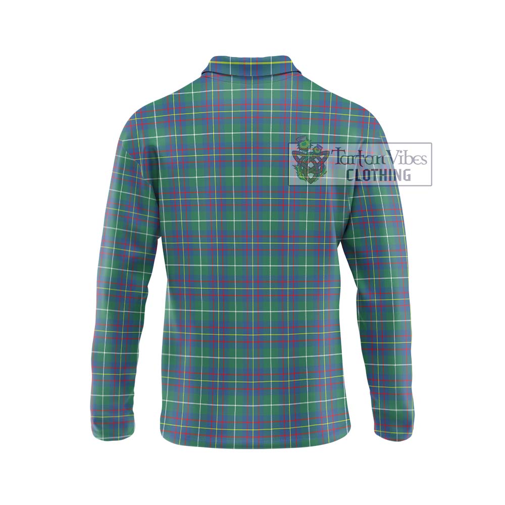 Inglis Ancient Tartan Long Sleeve Polo Shirt with Family Crest DNA In Me Style - Tartanvibesclothing Shop