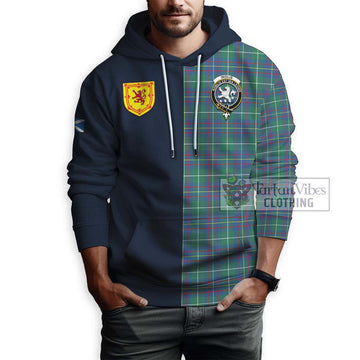 Inglis Ancient Tartan Hoodie Alba with Scottish Lion Royal Arm Half Style