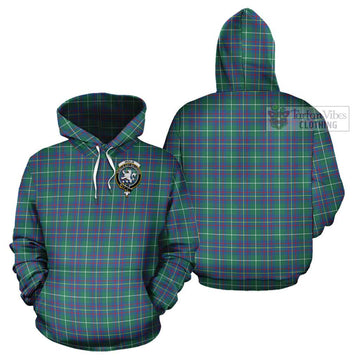 Inglis Ancient Tartan Cotton Hoodie with Family Crest