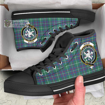 Inglis Ancient Tartan High Top Shoes with Family Crest