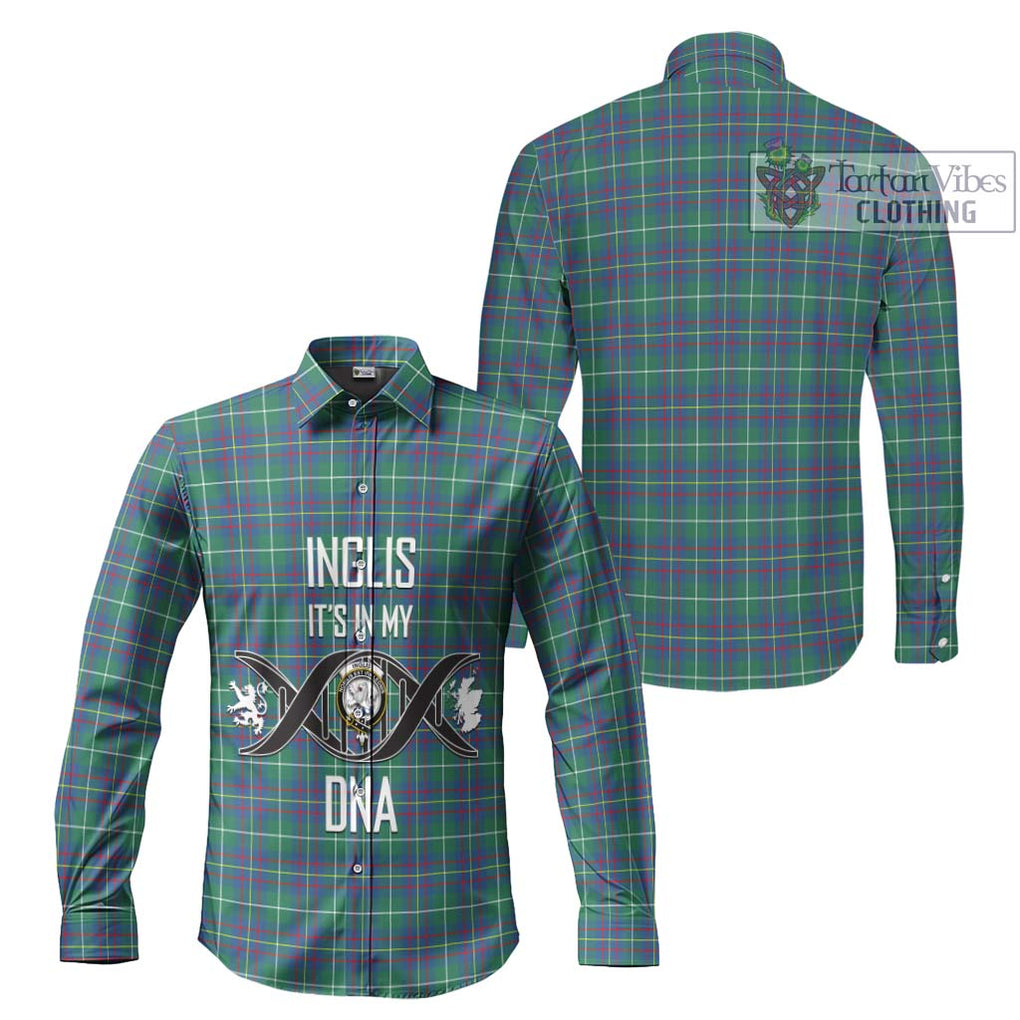 Inglis Ancient Tartan Long Sleeve Button Shirt with Family Crest DNA In Me Style Men's Shirt - Tartanvibesclothing Shop