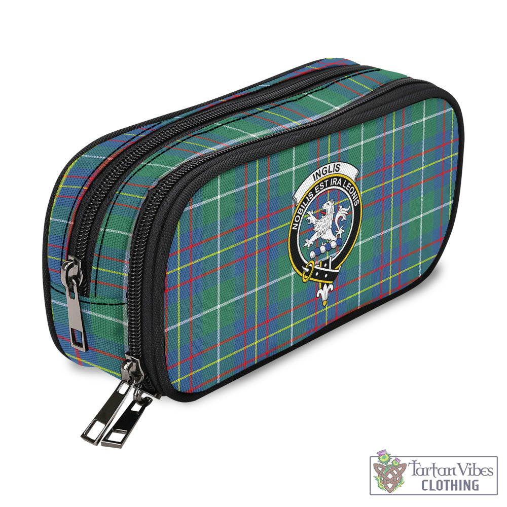 Tartan Vibes Clothing Inglis Ancient Tartan Pen and Pencil Case with Family Crest