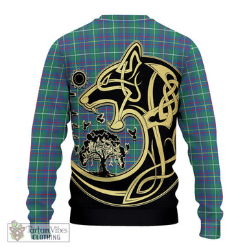 Inglis Ancient Tartan Ugly Sweater with Family Crest Celtic Wolf Style