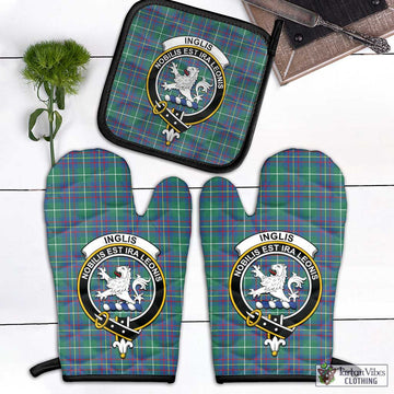 Inglis Ancient Tartan Combo Oven Mitt & Pot-Holder with Family Crest