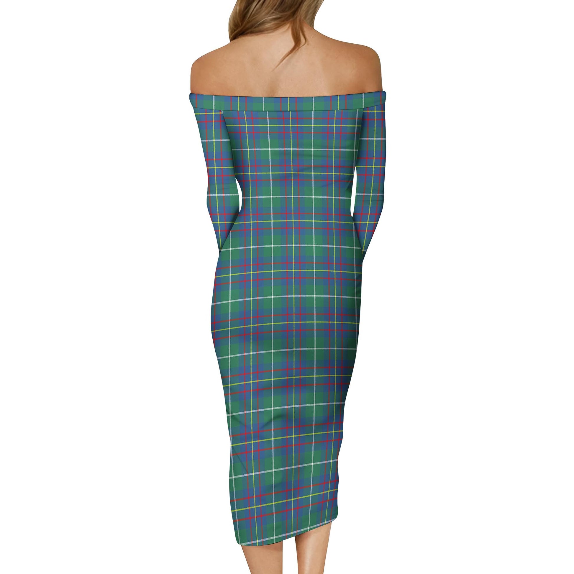 Inglis Ancient Tartan Off Shoulder Lady Dress - Tartanvibesclothing