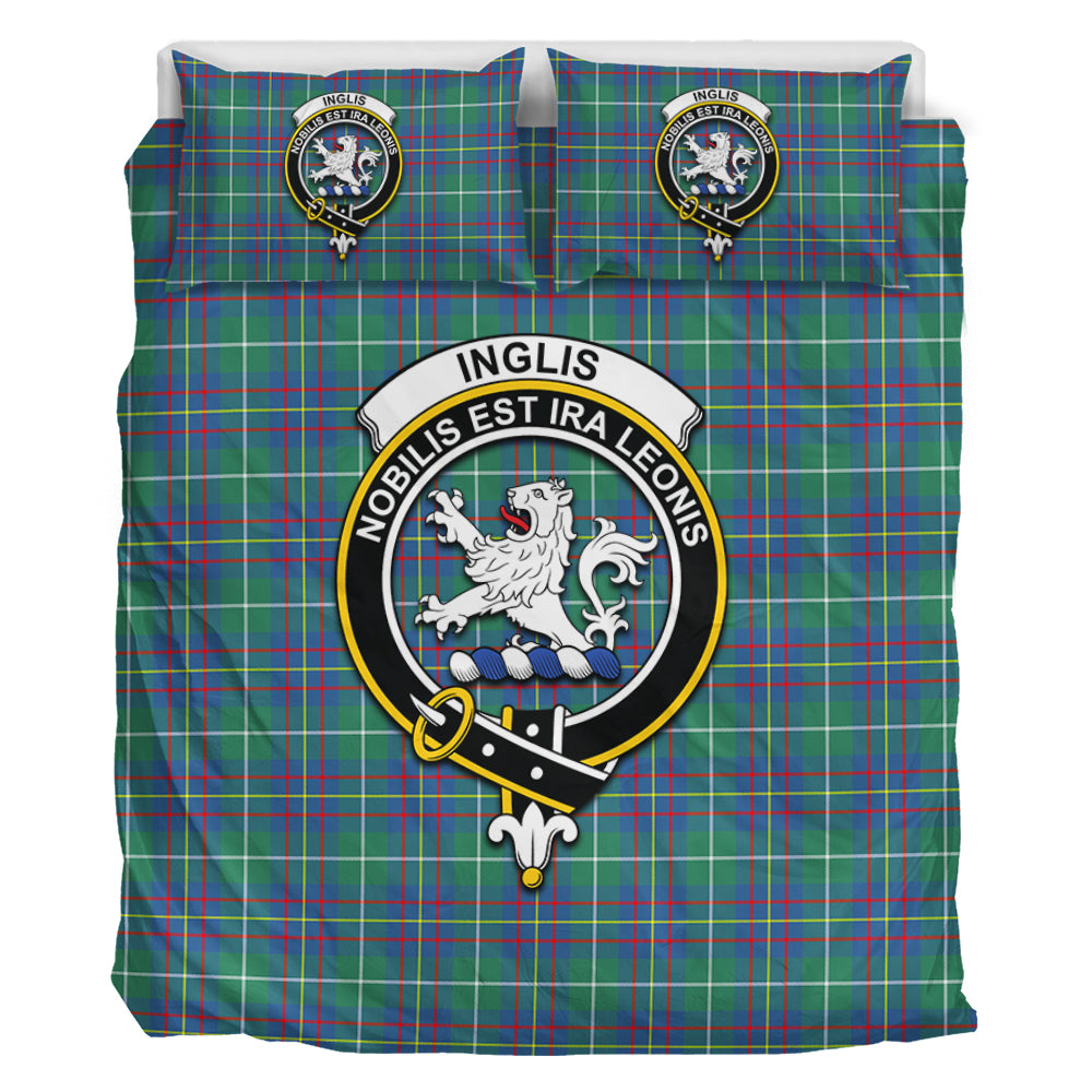 Inglis Ancient Tartan Bedding Set with Family Crest - Tartan Vibes Clothing