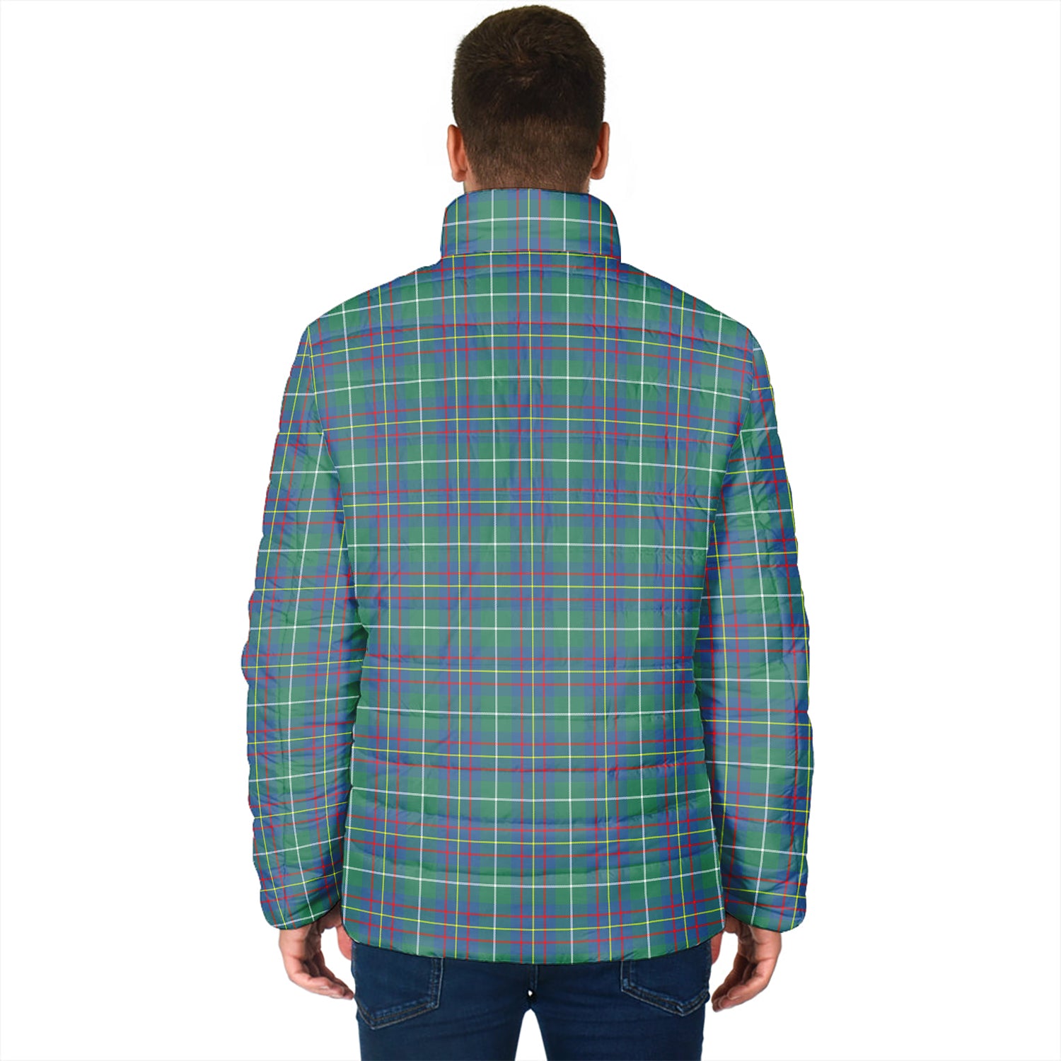 Inglis Ancient Tartan Padded Jacket with Family Crest - Tartan Vibes Clothing