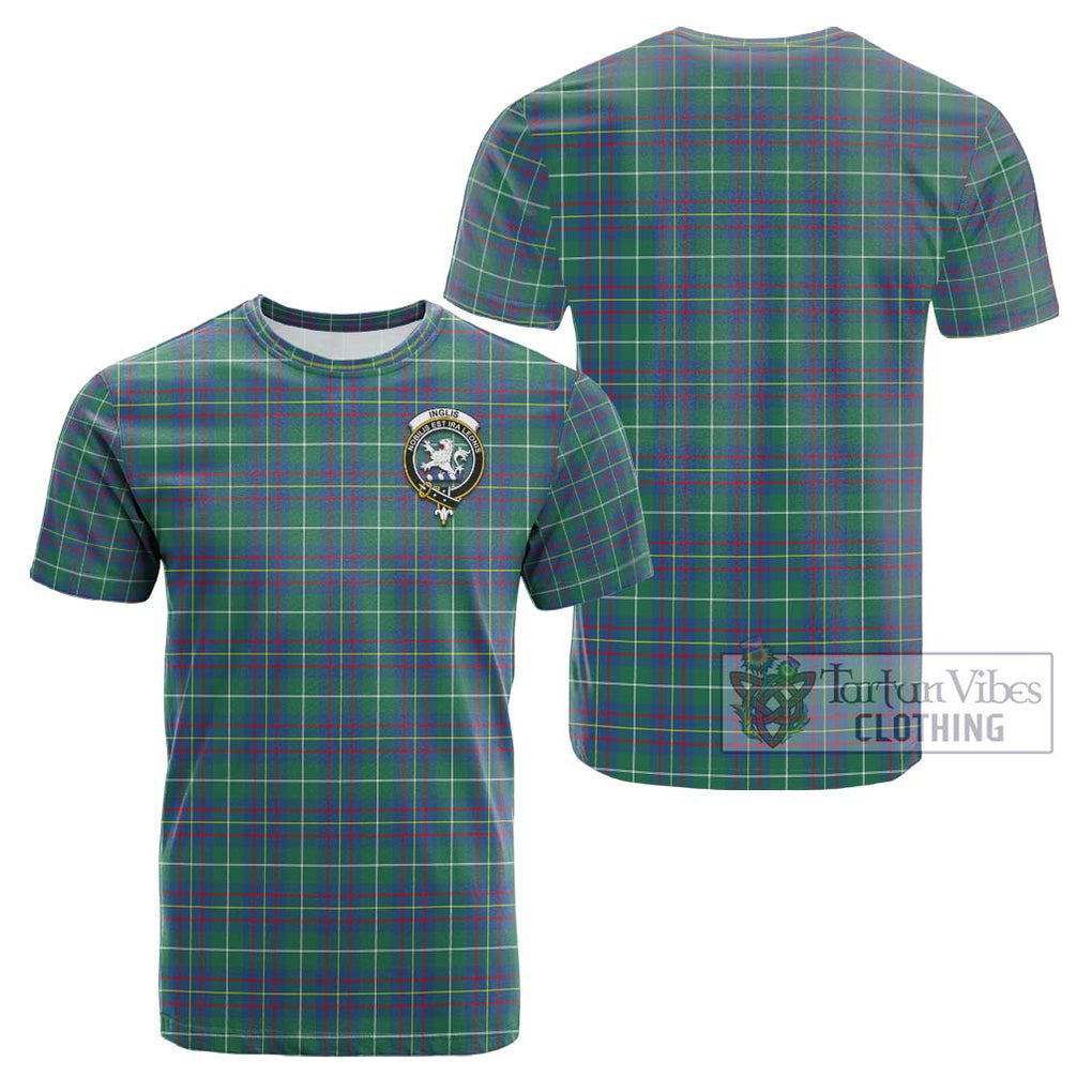 Inglis Ancient Tartan Cotton T-Shirt with Family Crest Kid's Shirt - Tartanvibesclothing Shop