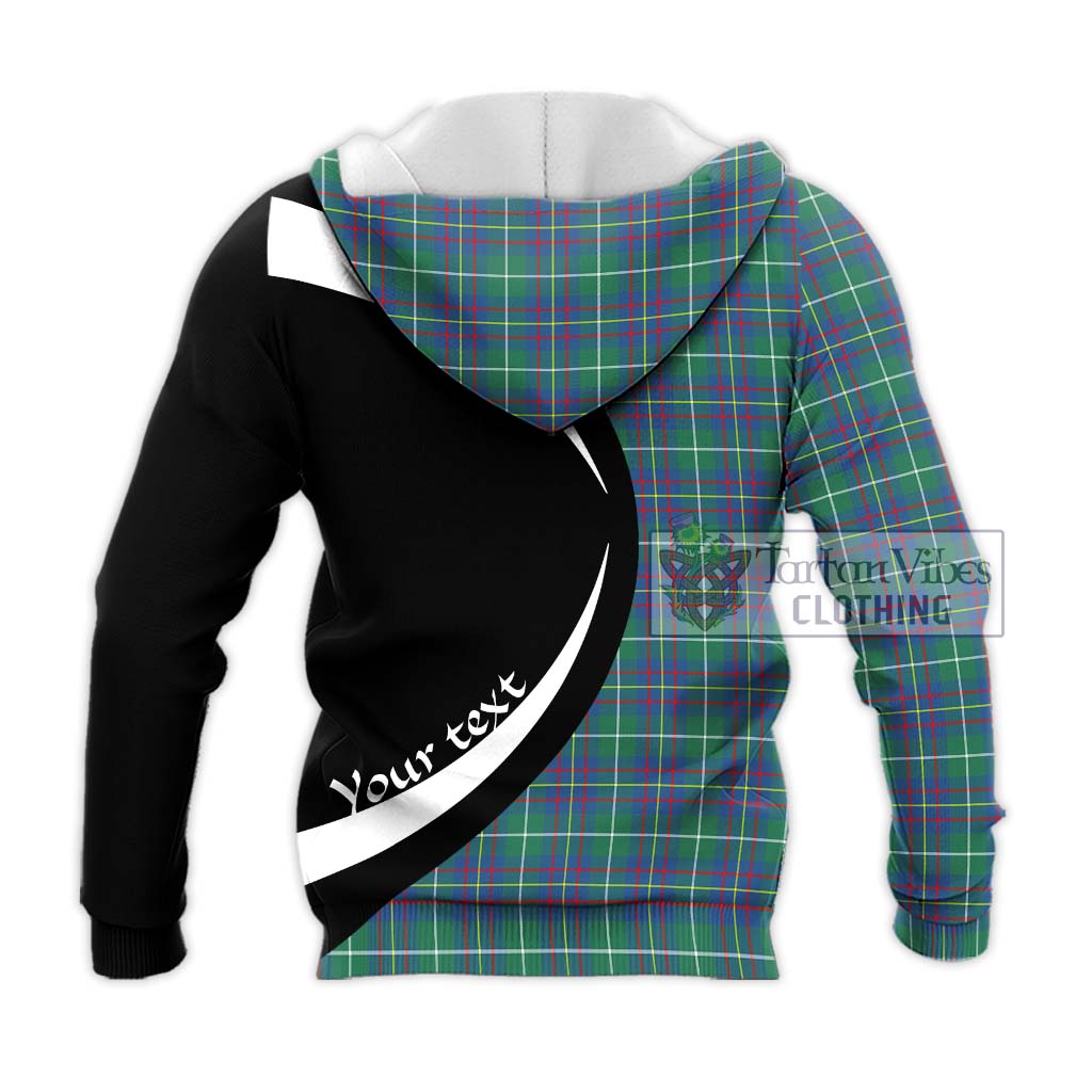 Inglis Ancient Tartan Knitted Hoodie with Family Crest Circle Style - Tartan Vibes Clothing