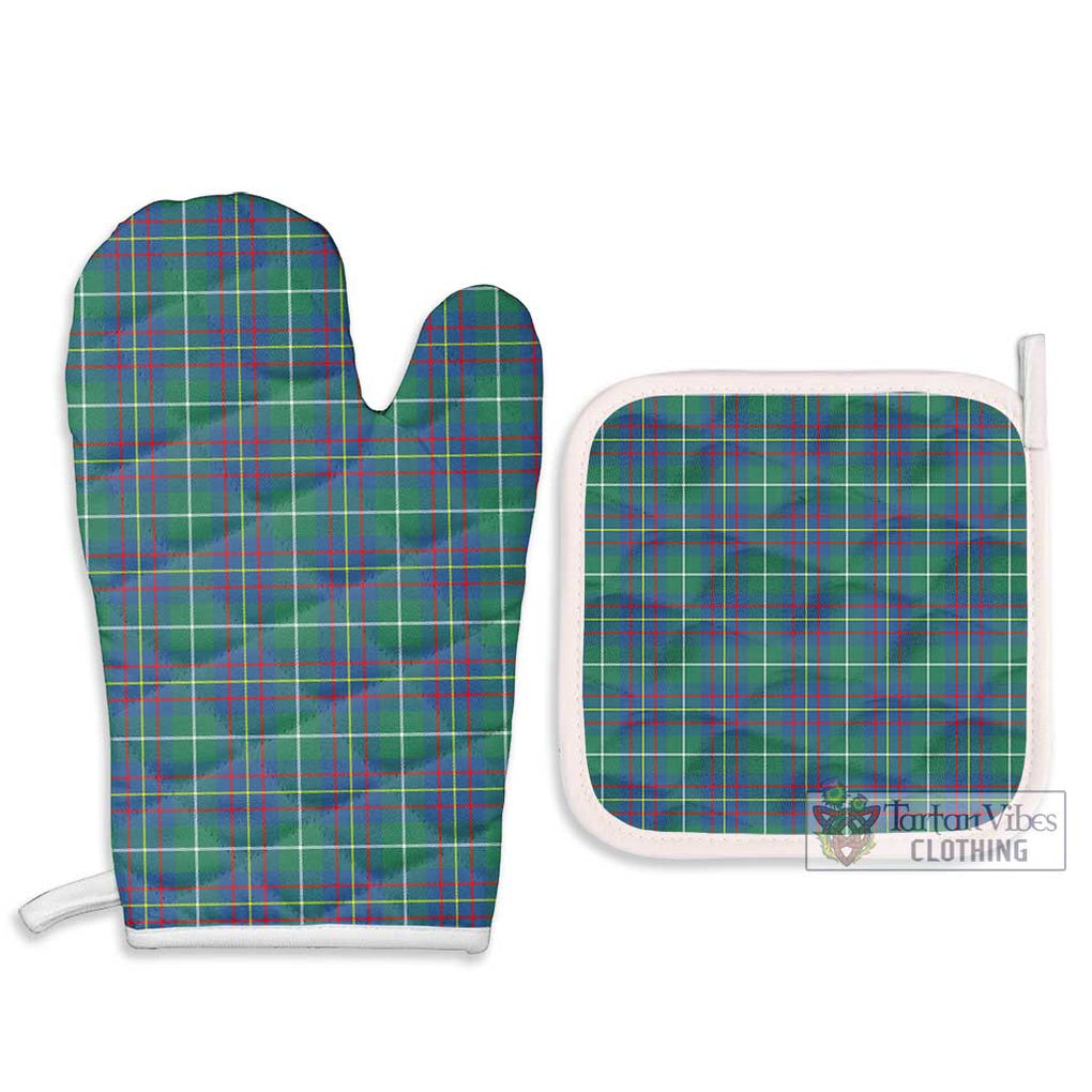 Inglis Ancient Tartan Combo Oven Mitt & Pot-Holder Combo 1 Oven Mitt & 2 Pot-Holder White - Tartan Vibes Clothing