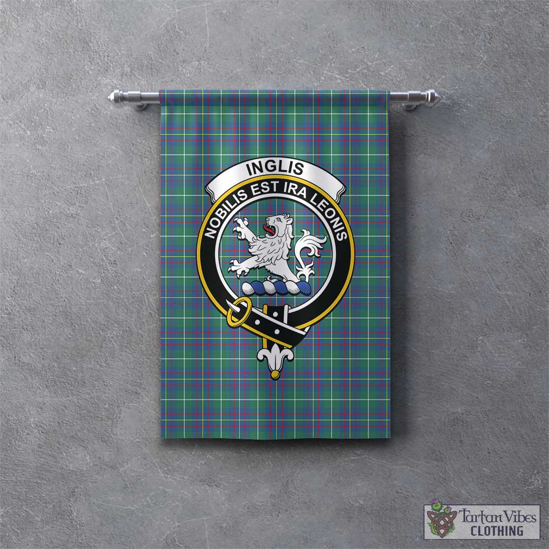 Tartan Vibes Clothing Inglis Ancient Tartan Gonfalon, Tartan Banner with Family Crest