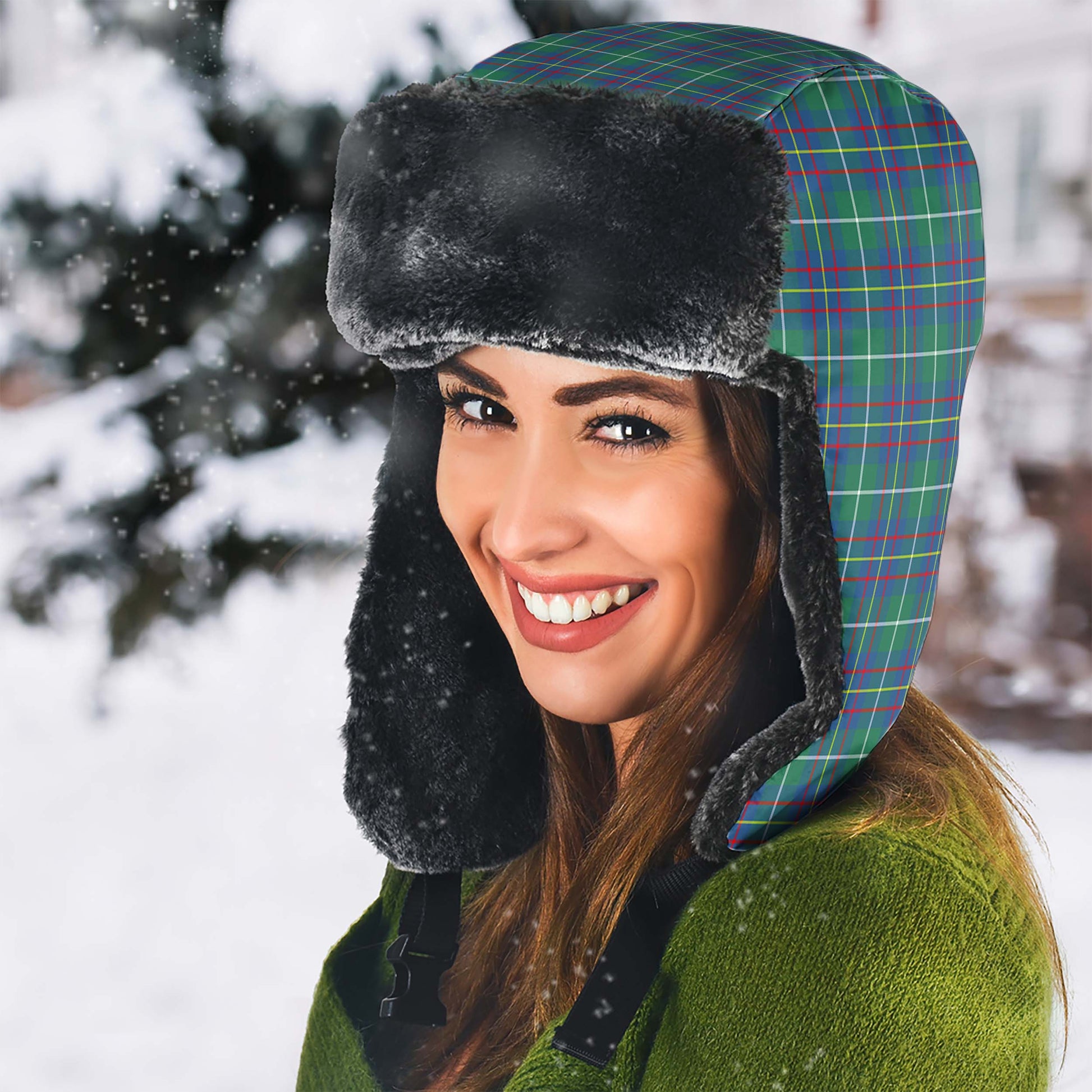 Inglis Ancient Tartan Winter Trapper Hat - Tartanvibesclothing