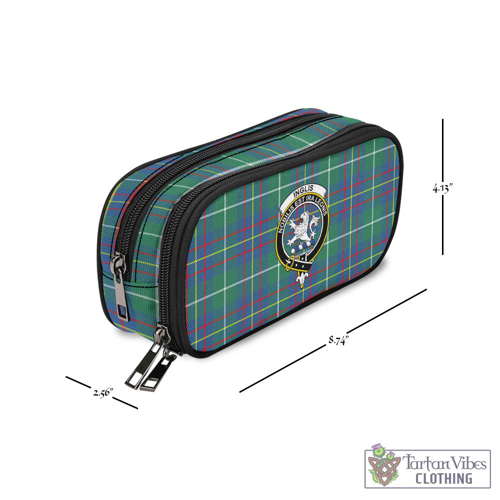 Tartan Vibes Clothing Inglis Ancient Tartan Pen and Pencil Case with Family Crest