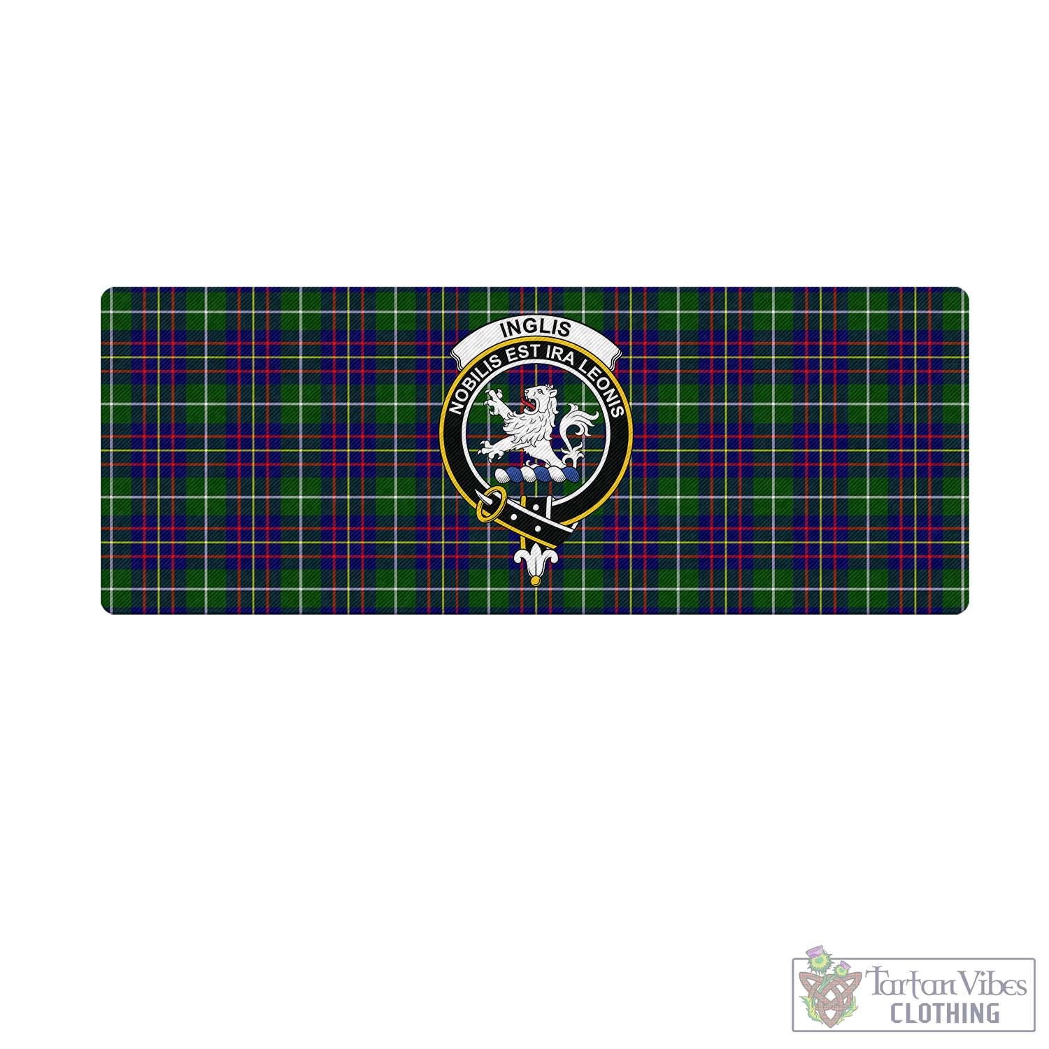 Tartan Vibes Clothing Inglis Modern Tartan Mouse Pad with Family Crest