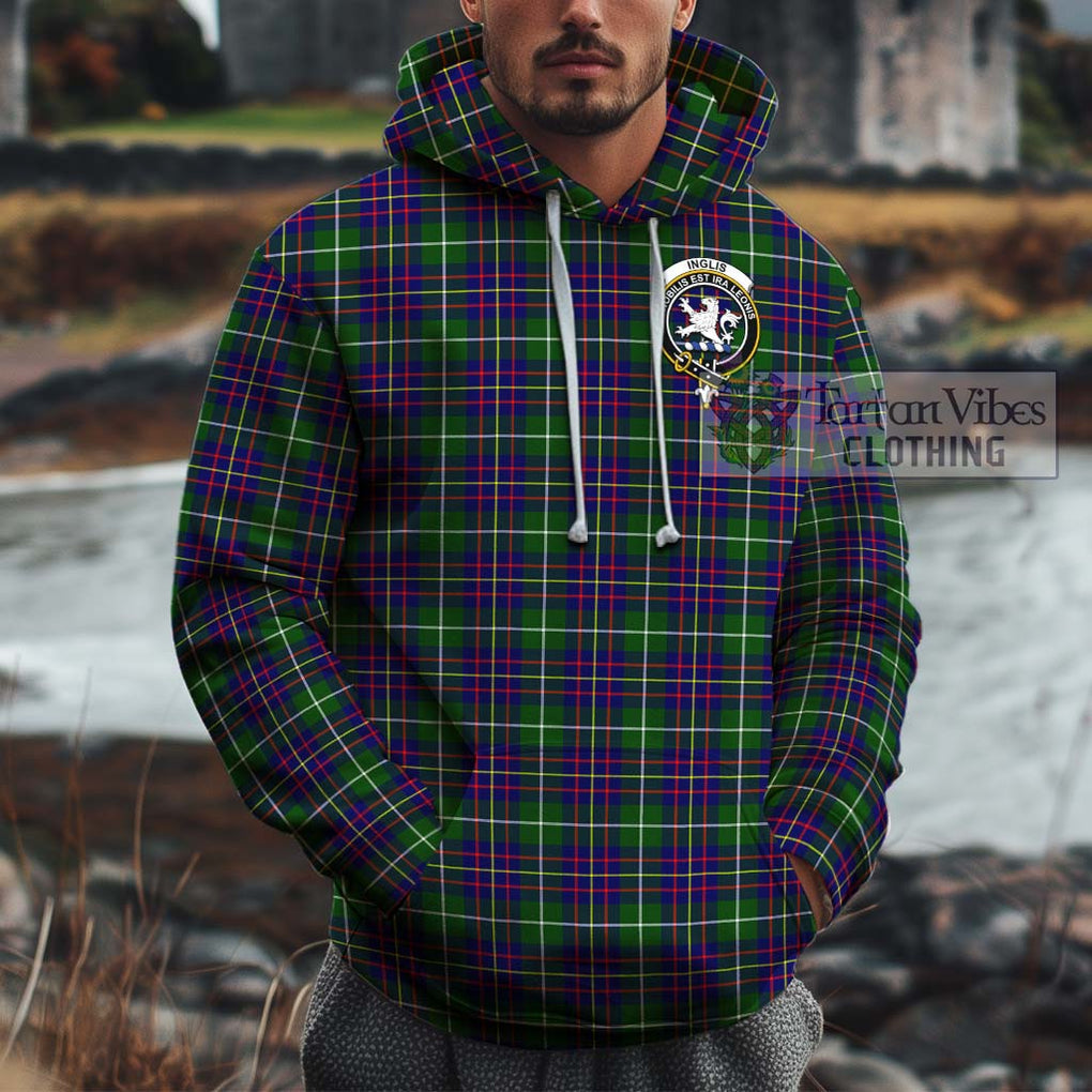 Inglis Tartan Cotton Hoodie with Family Crest Pullover Hoodie XS - Tartan Vibes Clothing