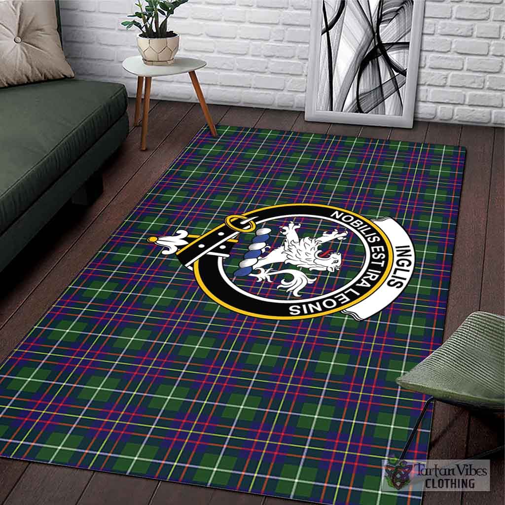 Tartan Vibes Clothing Inglis Modern Tartan Area Rug with Family Crest