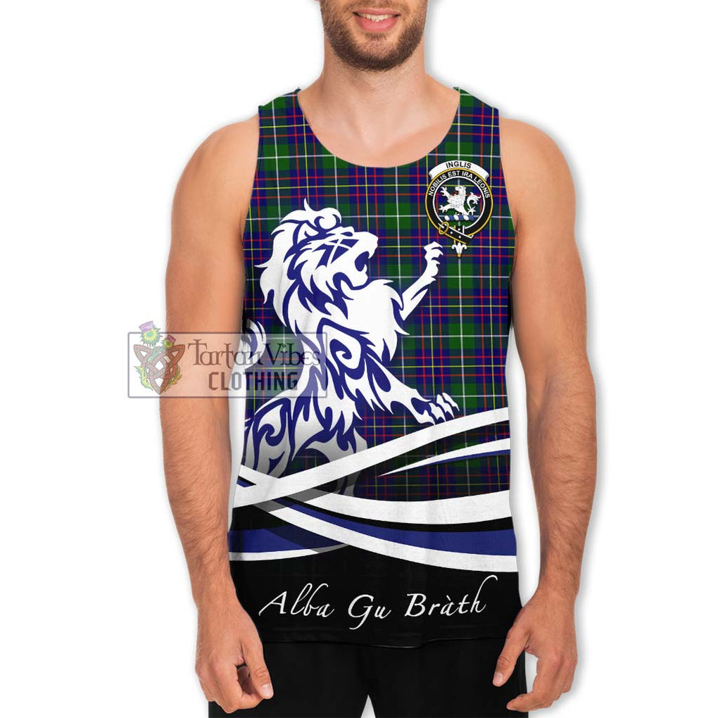 Inglis Tartan Men's Tank Top with Alba Gu Brath Regal Lion Emblem Men - Tartanvibesclothing Shop