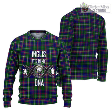 Inglis Tartan Ugly Sweater with Family Crest DNA In Me Style