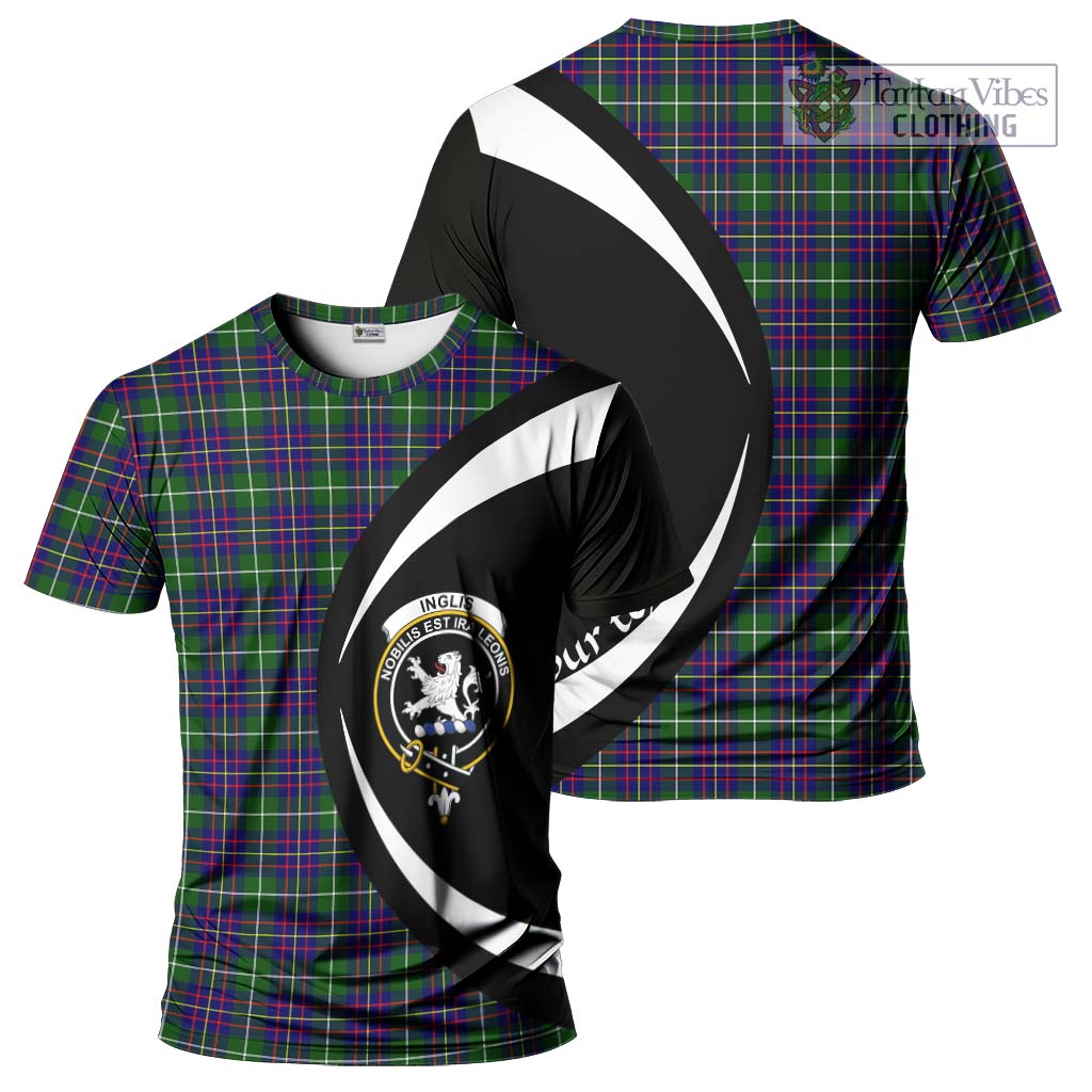 Tartan Vibes Clothing Inglis Modern Tartan T-Shirt with Family Crest Circle Style