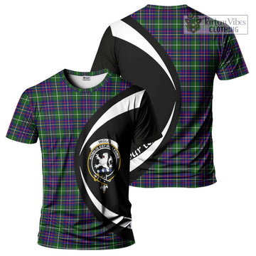 Inglis Tartan T-Shirt with Family Crest Circle Style