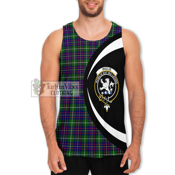 Inglis Tartan Men's Tank Top with Family Crest Circle Style