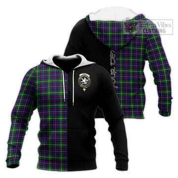 Inglis Tartan Knitted Hoodie with Family Crest and Half Of Me Style