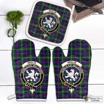 Inglis Tartan Combo Oven Mitt & Pot-Holder with Family Crest