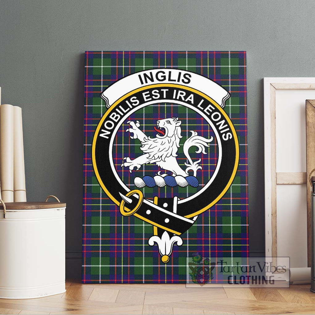 Inglis Tartan Canvas Print Wall Art with Family Crest Without Frame - Tartan Vibes Clothing