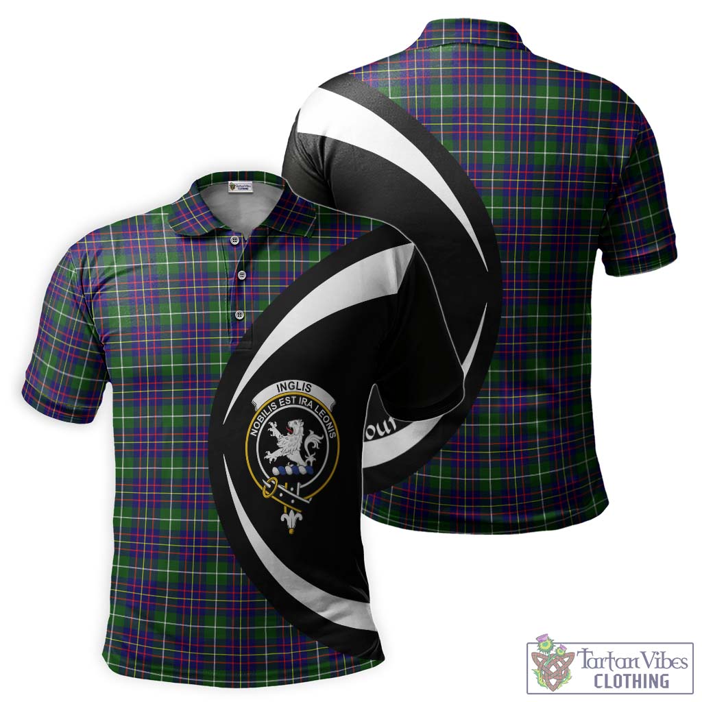 Inglis Tartan Men's Polo Shirt with Family Crest Circle Style Kid - Tartan Vibes Clothing