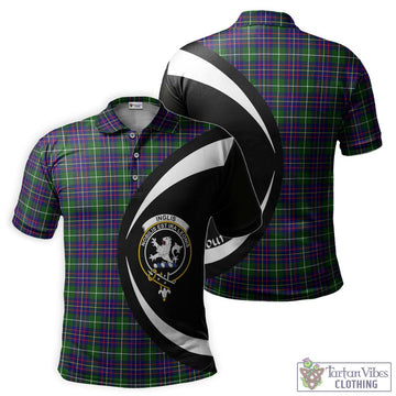 Inglis Tartan Men's Polo Shirt with Family Crest Circle Style