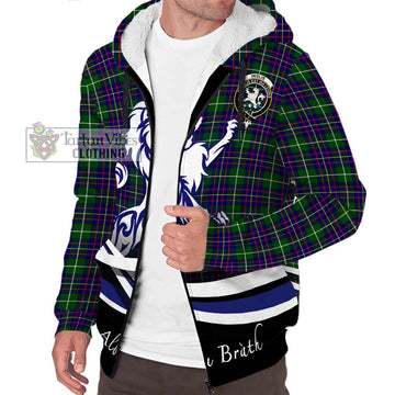 Inglis Tartan Sherpa Hoodie with Alba Gu Brath Regal Lion Emblem