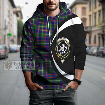 Inglis Tartan Hoodie with Family Crest Circle Style