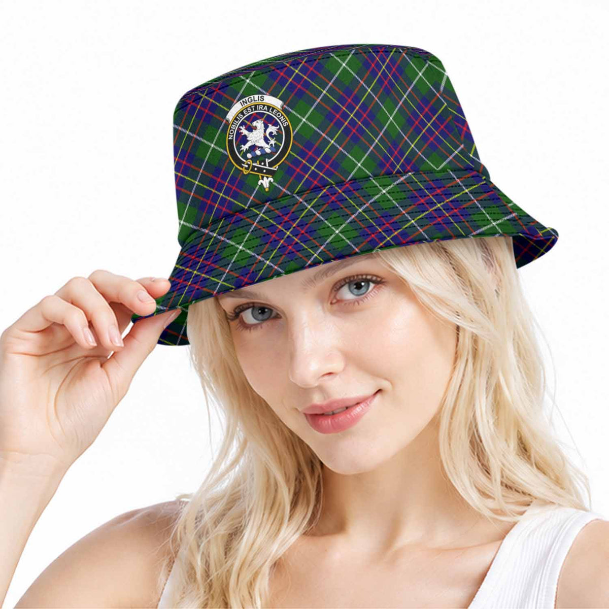 Inglis Tartan Bucket Hat with Family Crest Bucket Hat One Size - Tartan Vibes Clothing