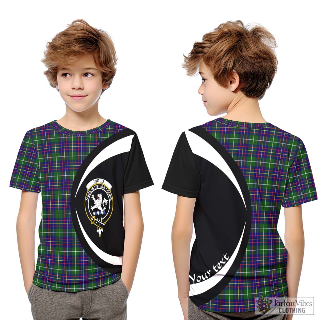 Inglis Tartan Kid T-Shirt with Family Crest Circle Style Youth XL Size14 - Tartan Vibes Clothing