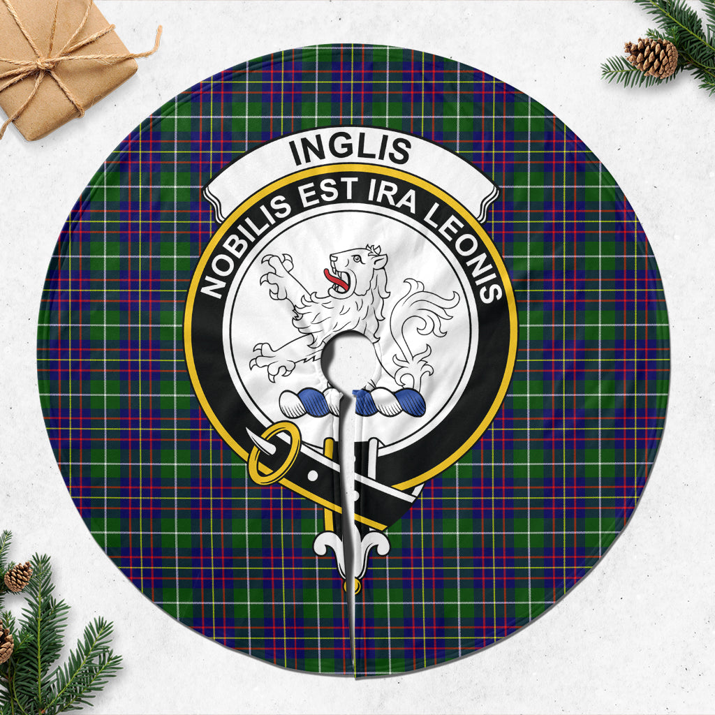 Inglis Modern Tartan Christmas Tree Skirt with Family Crest - Tartanvibesclothing