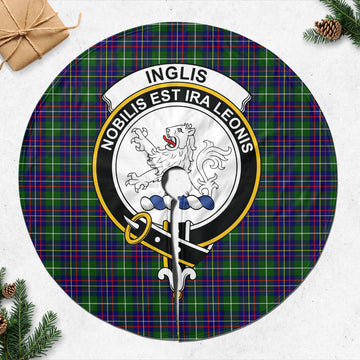 Inglis Tartan Christmas Tree Skirt with Family Crest