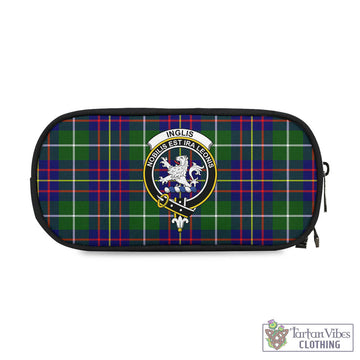 Inglis Tartan Pen and Pencil Case with Family Crest