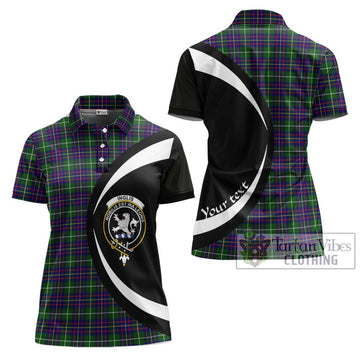 Inglis Tartan Women's Polo Shirt with Family Crest Circle Style