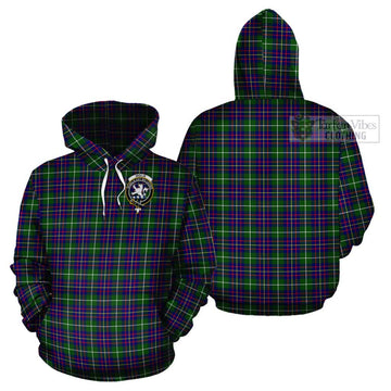 Inglis Tartan Cotton Hoodie with Family Crest