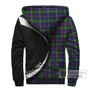 Inglis Tartan Sherpa Hoodie with Family Crest Circle Style