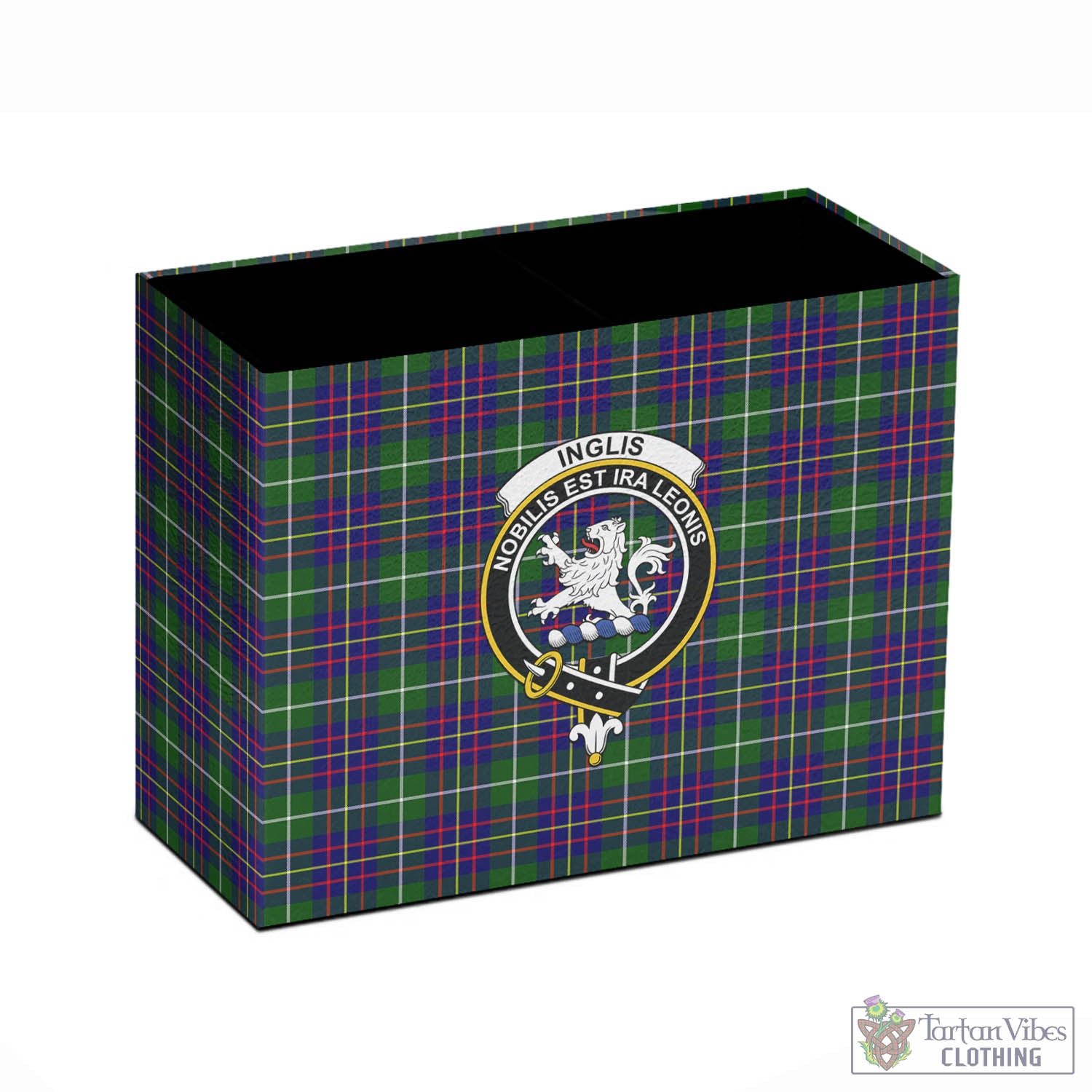 Tartan Vibes Clothing Inglis Modern Tartan Pen Holder with Family Crest